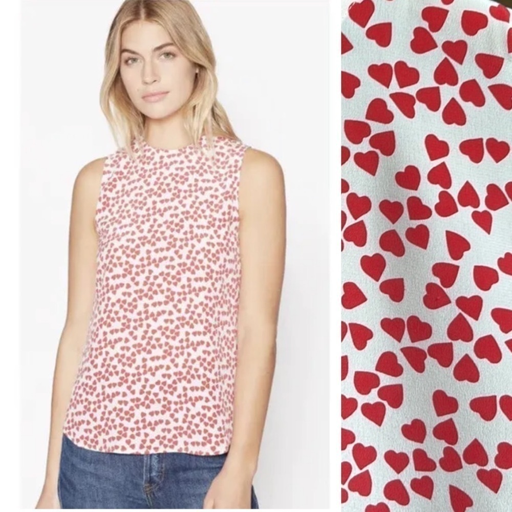EQUIPMENT Silk Heart Print Sleeveless Top Medium